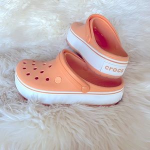 Creamsicle orange platform crocs